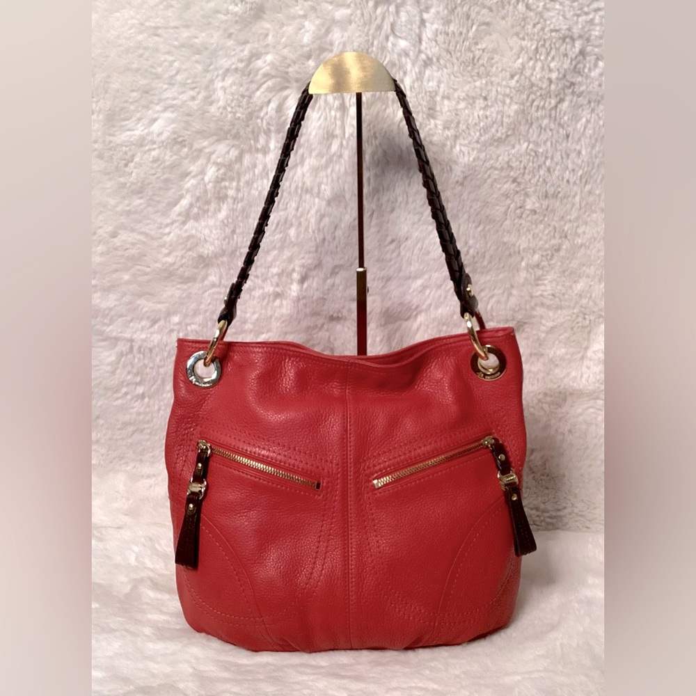 b Makowsky Red Leather Bag